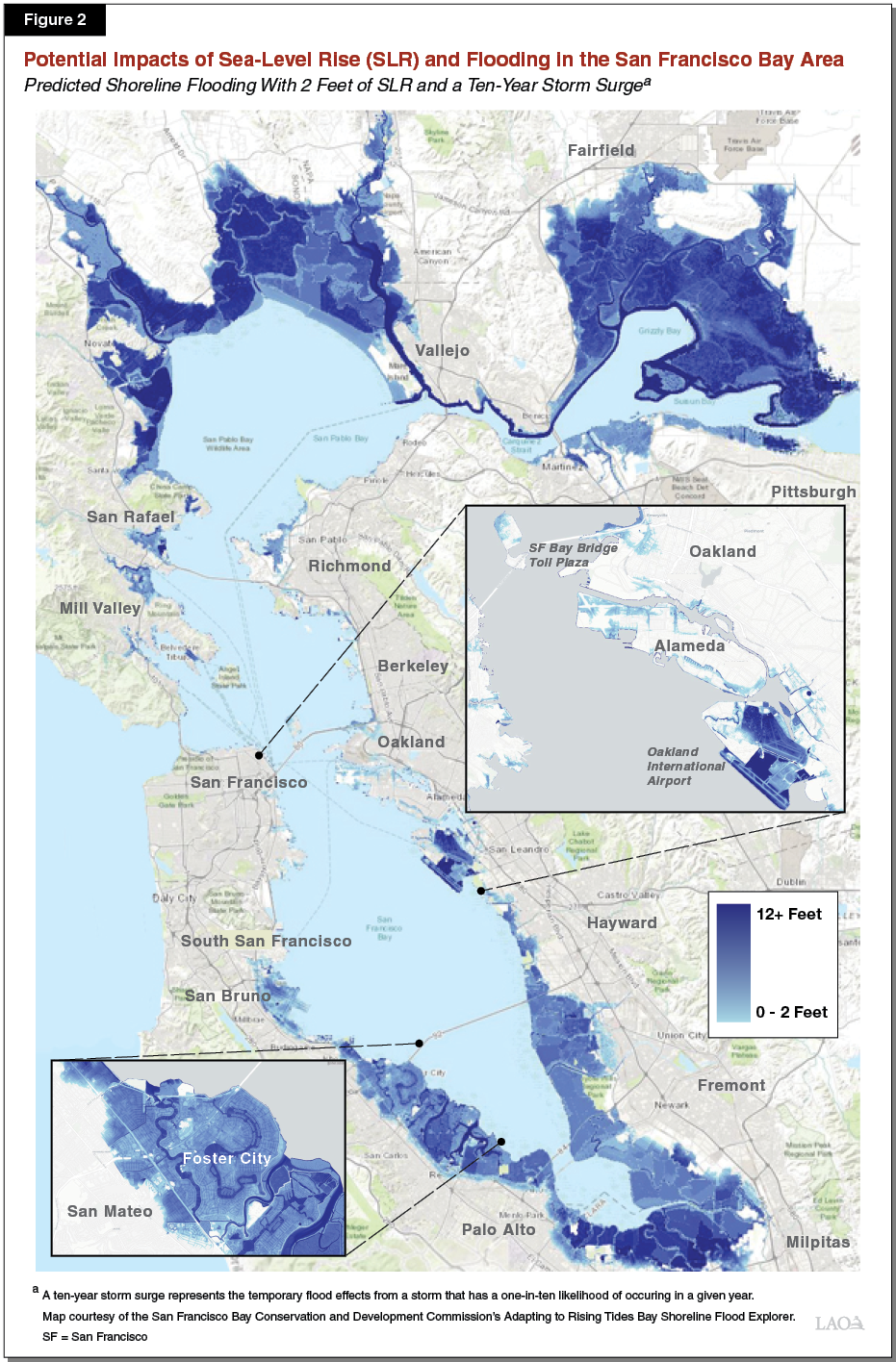 Figure 2 - Potential Impacts of Flooding and Sea-Level Rise in the San Francisco Bay Area