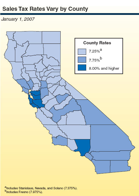 California County Sales Tax Chart