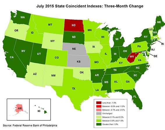 Coincident Index Over Past Year California Ranks 11th Of 50 States Econtax Blog 8412