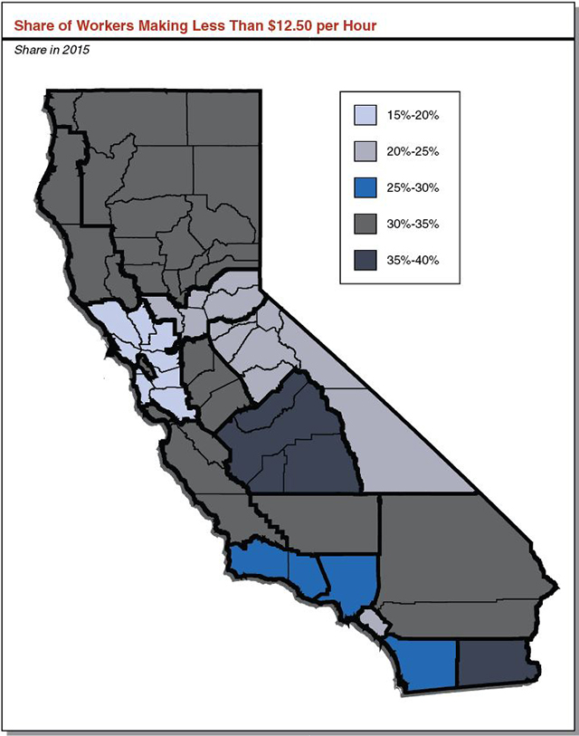 California's New Minimum Wage LowWage Workers by Region [EconTax Blog]