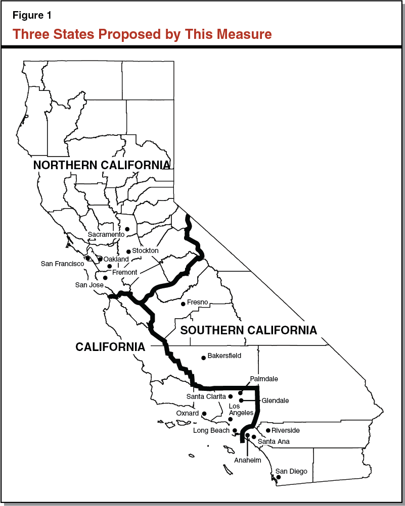 Splitting California Into Three New U S States Ballot