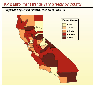 K-12 Enrollment Trends Vary Greatly by County