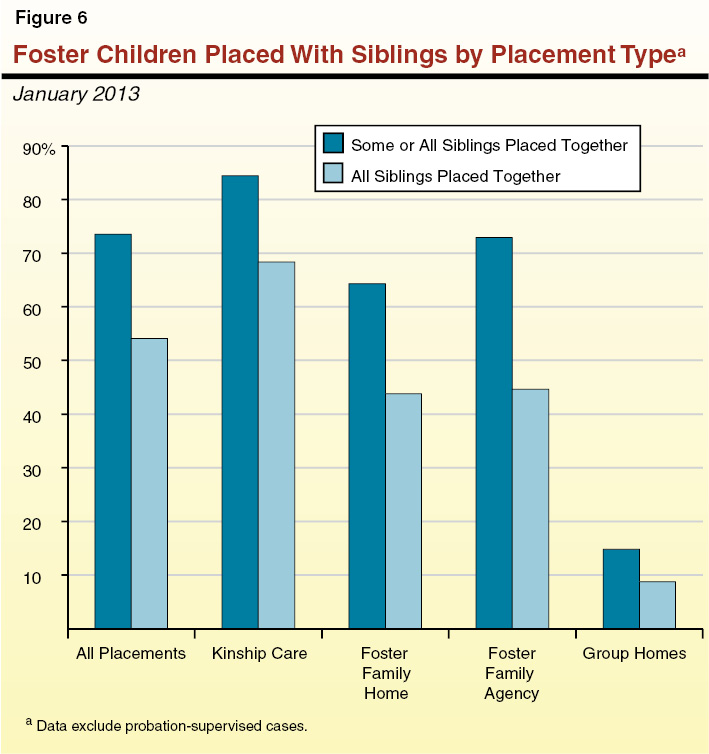 Figure 6: Foster Children Placed With Siblings by Placement Type