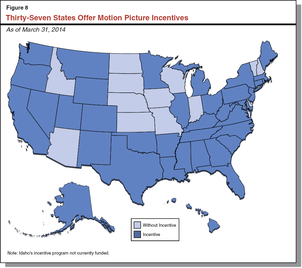 Figure 8: Thirty-Seven States Offer Motion Picture Incentives