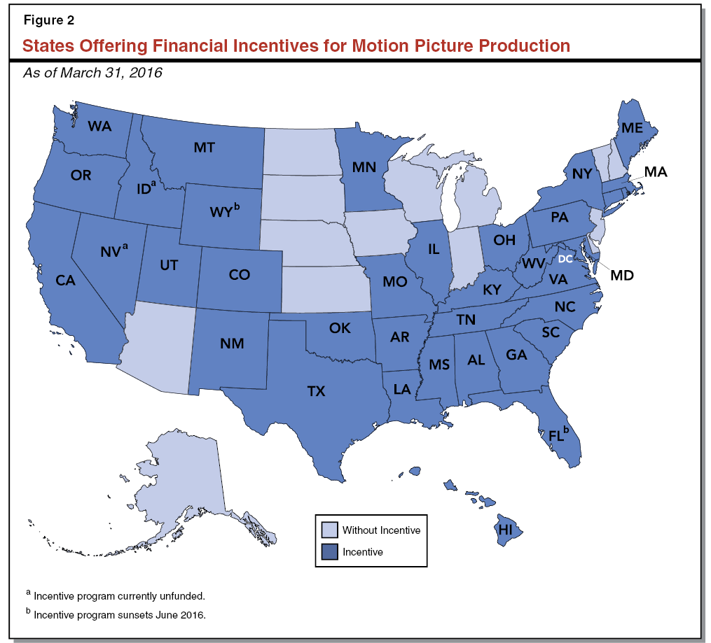 Figure 2 - States Offering Financial Incentives for Motion Picture Productions