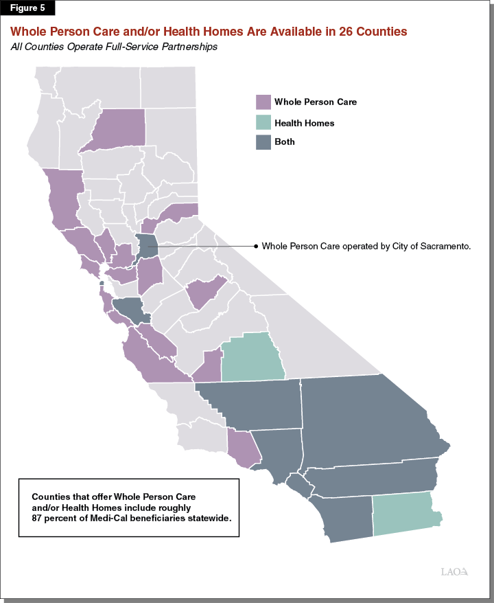 Figure 5 - Whole Person Care and or Health Homes Is Available in 26 Counties