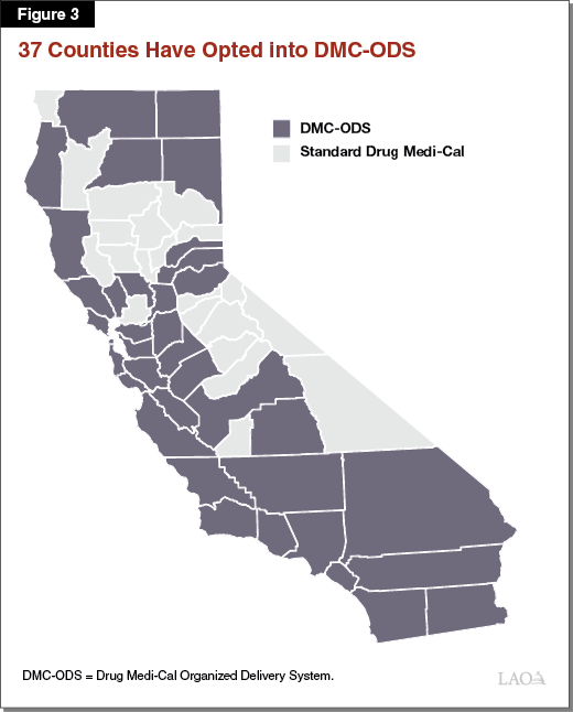 Figure 3 - 37 Counties Have Opted Into the Drug Medi-Cal-Organized Delivery System