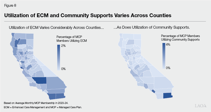 Figure 8 - Utilization of Enhanced Care Management and Community Supports Varies Acfross the State