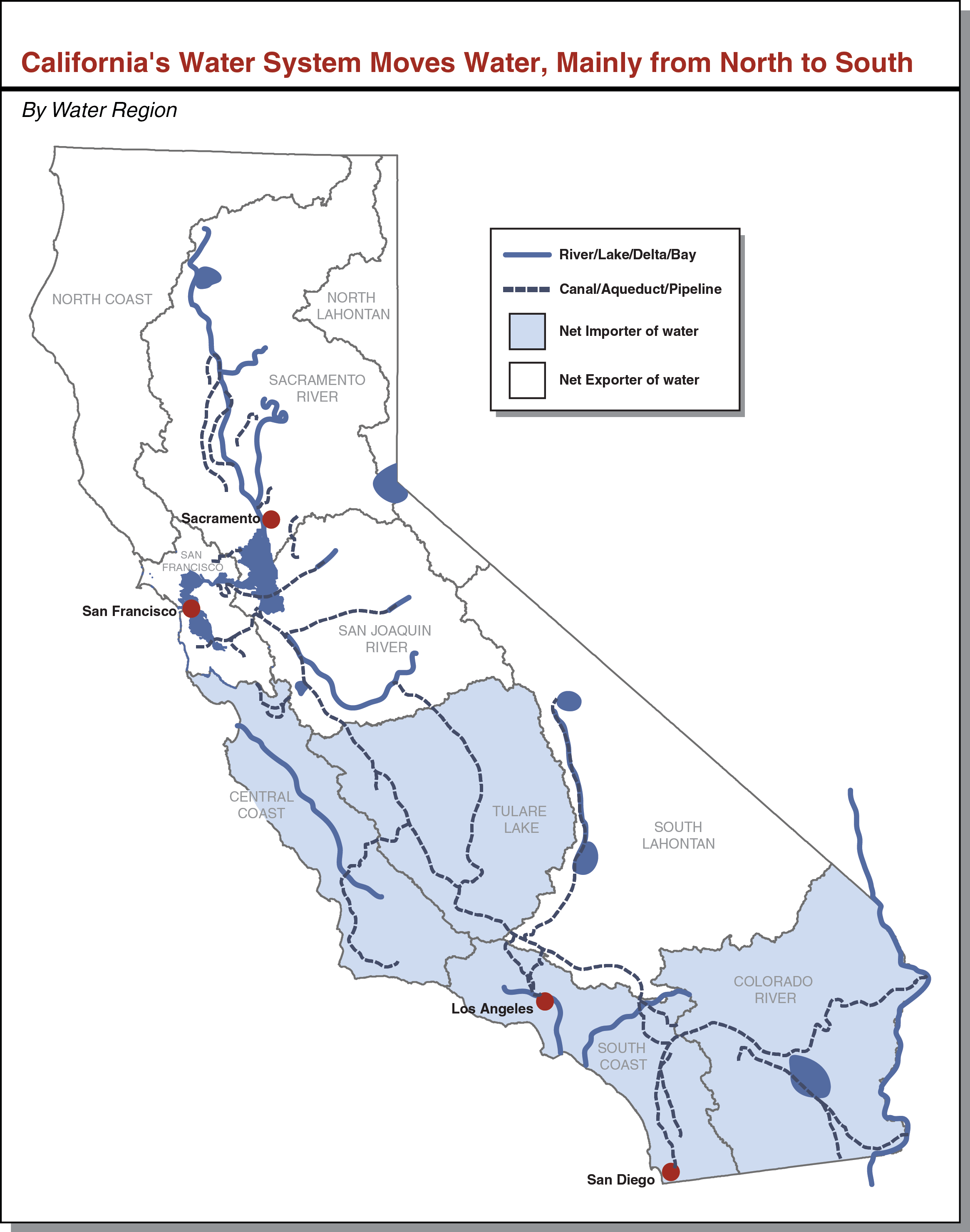 California's Water System Moves Water, Mainly from North to South